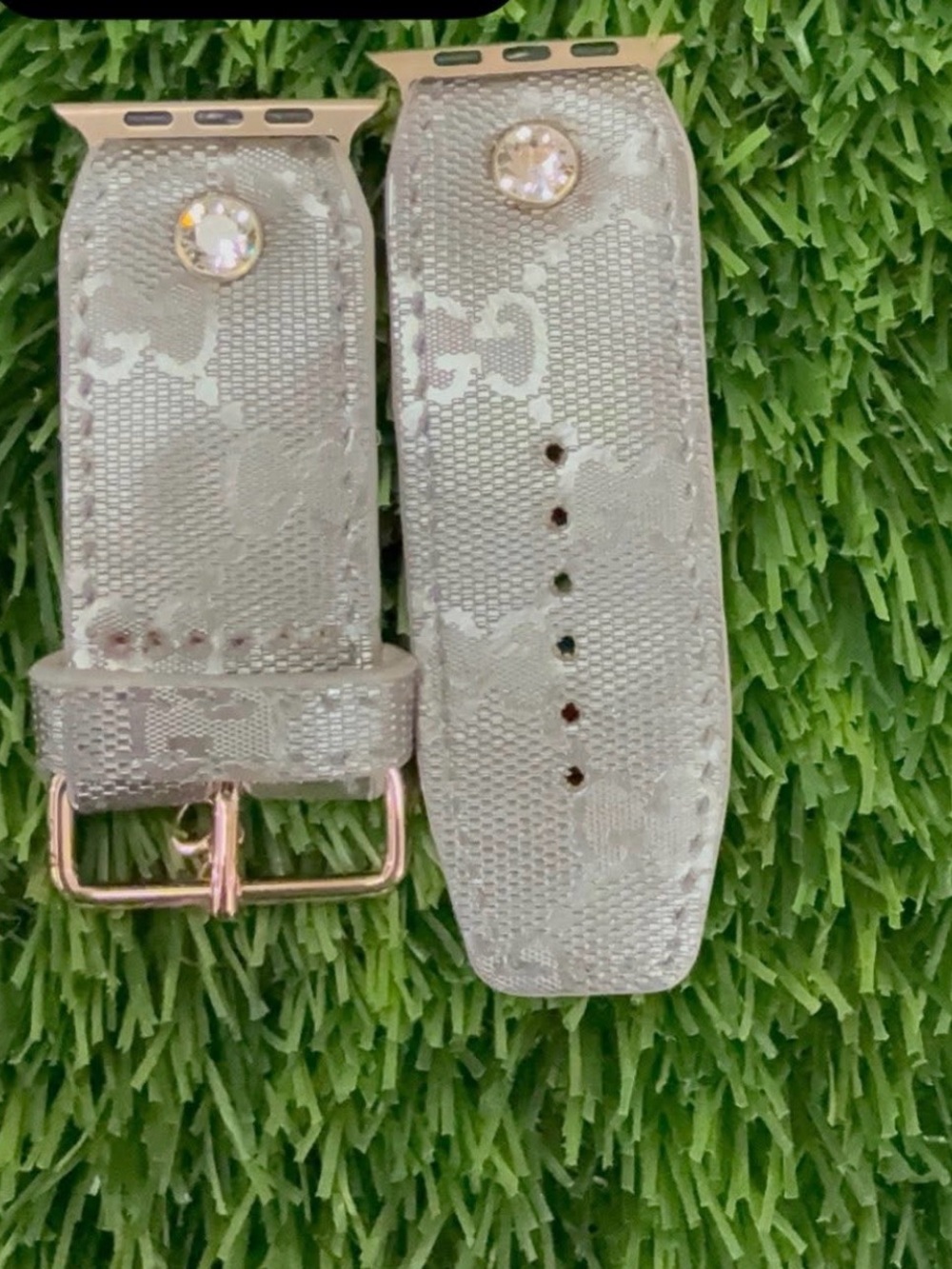 Designer-Inspired rose gold with  Crystal Accent Women's Apple Smart Watch Band